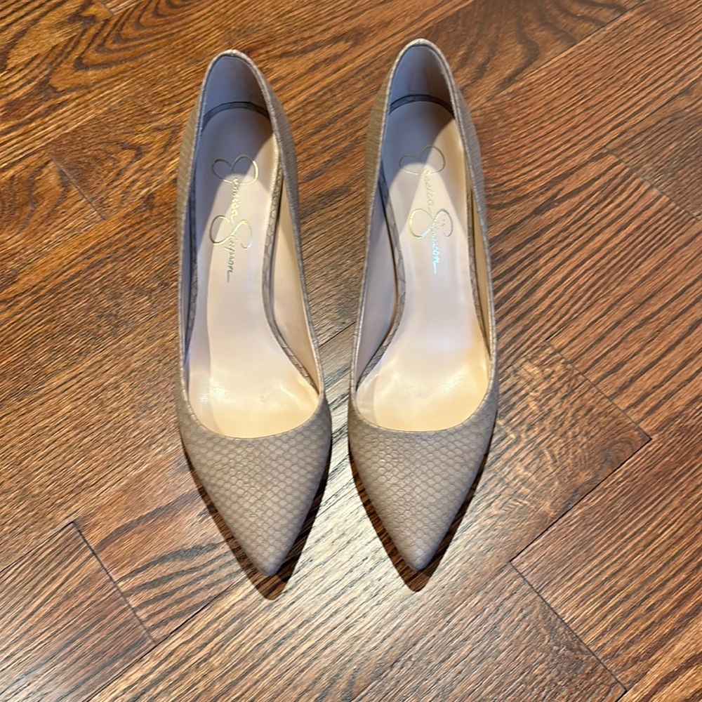 Jessica Simpson Nude Croc Stilletto